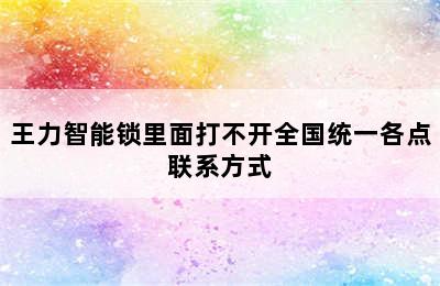 王力智能锁里面打不开全国统一各点联系方式