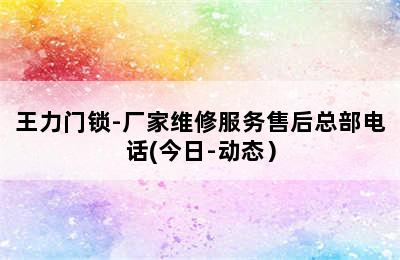 王力门锁-厂家维修服务售后总部电话(今日-动态）