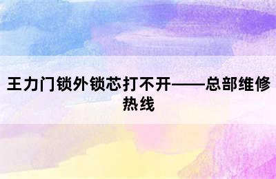 王力门锁外锁芯打不开——总部维修热线