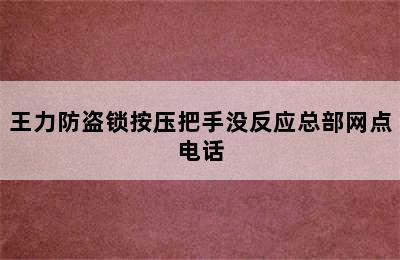 王力防盗锁按压把手没反应总部网点电话