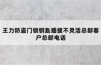 王力防盗门锁钥匙插拔不灵活总部客户总部电话