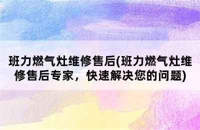 班力燃气灶维修售后(班力燃气灶维修售后专家，快速解决您的问题)