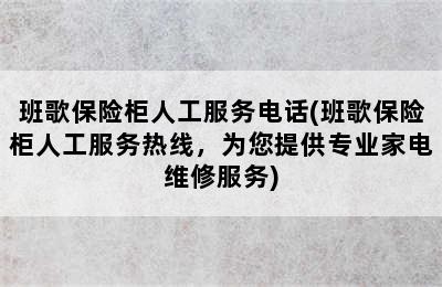 班歌保险柜人工服务电话(班歌保险柜人工服务热线，为您提供专业家电维修服务)