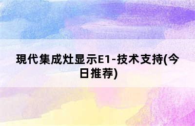 現代集成灶显示E1-技术支持(今日推荐)