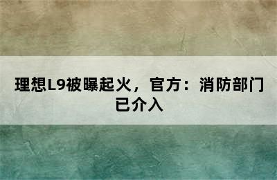 理想L9被曝起火，官方：消防部门已介入