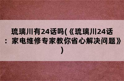 琉璃川有24话吗(《琉璃川24话：家电维修专家教你省心解决问题》)