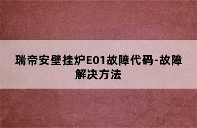 瑞帝安壁挂炉E01故障代码-故障解决方法