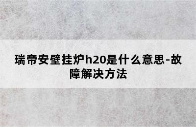 瑞帝安壁挂炉h20是什么意思-故障解决方法