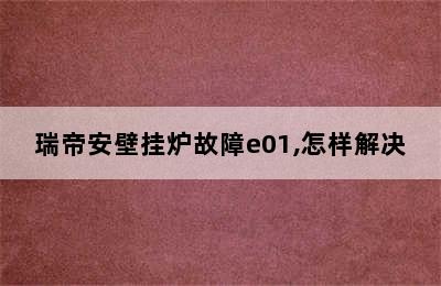 瑞帝安壁挂炉故障e01,怎样解决