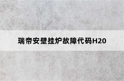 瑞帝安壁挂炉故障代码H20