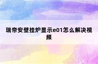 瑞帝安壁挂炉显示e01怎么解决视频