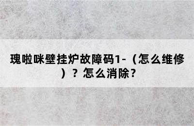 瑰啦咪壁挂炉故障码1-（怎么维修）？怎么消除？