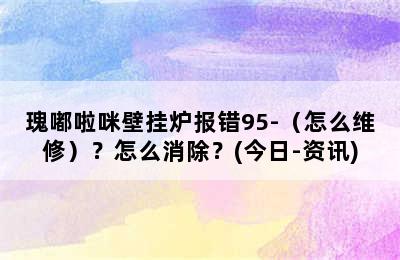 瑰嘟啦咪壁挂炉报错95-（怎么维修）？怎么消除？(今日-资讯)