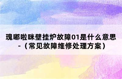 瑰嘟啦咪壁挂炉故障01是什么意思-（常见故障维修处理方案）