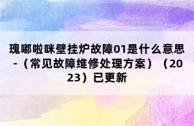 瑰嘟啦咪壁挂炉故障01是什么意思-（常见故障维修处理方案）（2023）已更新