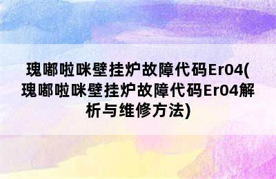 瑰嘟啦咪壁挂炉故障代码Er04(瑰嘟啦咪壁挂炉故障代码Er04解析与维修方法)