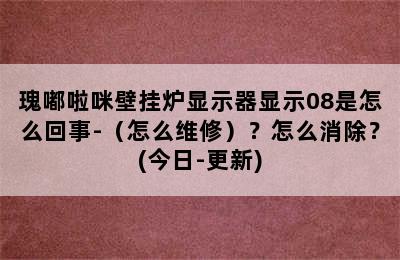 瑰嘟啦咪壁挂炉显示器显示08是怎么回事-（怎么维修）？怎么消除？(今日-更新)