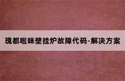 瑰都啦咪壁挂炉故障代码-解决方案