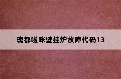 瑰都啦咪壁挂炉故障代码13