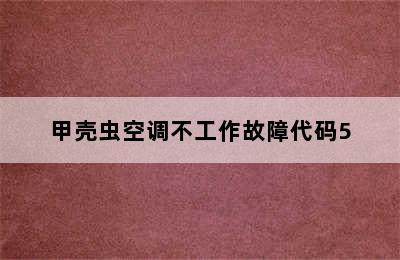 甲壳虫空调不工作故障代码5