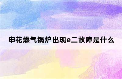 申花燃气锅炉出现e二故障是什么