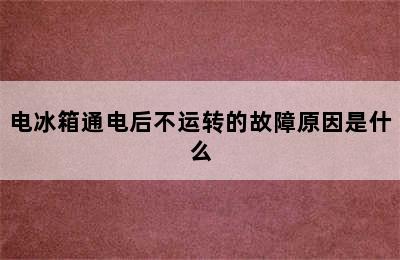 电冰箱通电后不运转的故障原因是什么