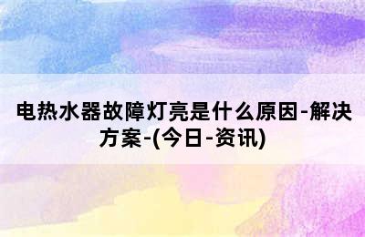 电热水器故障灯亮是什么原因-解决方案-(今日-资讯)