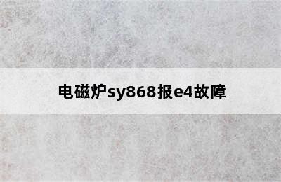 电磁炉sy868报e4故障