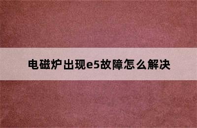 电磁炉出现e5故障怎么解决