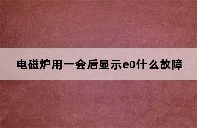 电磁炉用一会后显示e0什么故障