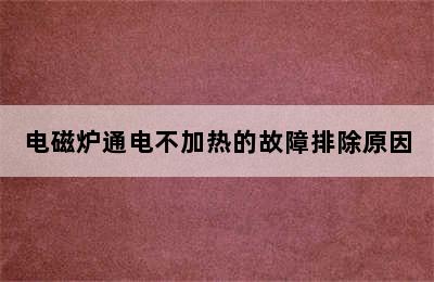 电磁炉通电不加热的故障排除原因