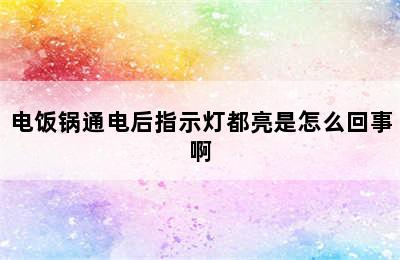 电饭锅通电后指示灯都亮是怎么回事啊