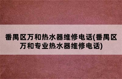 番禺区万和热水器维修电话(番禺区万和专业热水器维修电话)