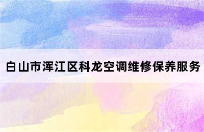 白山市浑江区科龙空调维修保养服务