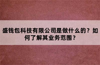 盛钱包科技有限公司是做什么的？如何了解其业务范围？