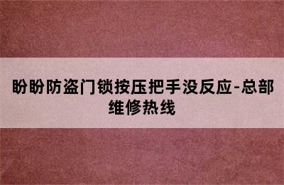 盼盼防盗门锁按压把手没反应-总部维修热线