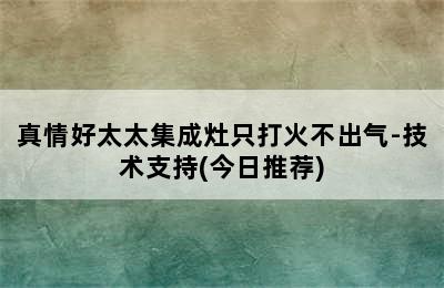 真情好太太集成灶只打火不出气-技术支持(今日推荐)