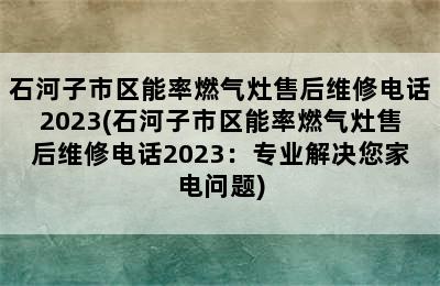 石河子市区能率燃气灶售后维修电话2023(石河子市区能率燃气灶售后维修电话2023：专业解决您家电问题)