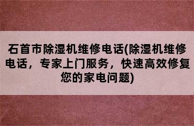 石首市除湿机维修电话(除湿机维修电话，专家上门服务，快速高效修复您的家电问题)