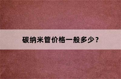 碳纳米管价格一般多少？