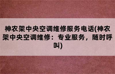 神农架中央空调维修服务电话(神农架中央空调维修：专业服务，随时呼叫)