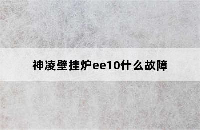 神凌壁挂炉ee10什么故障