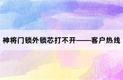 神将门锁外锁芯打不开——客户热线