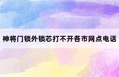 神将门锁外锁芯打不开各市网点电话