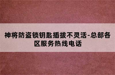 神将防盗锁钥匙插拔不灵活-总部各区服务热线电话