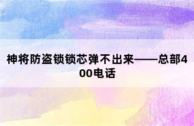 神将防盗锁锁芯弹不出来——总部400电话