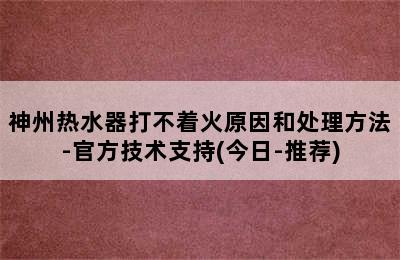 神州热水器打不着火原因和处理方法-官方技术支持(今日-推荐)