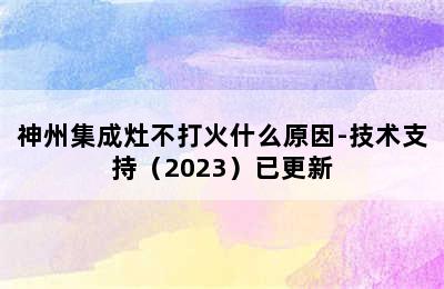 神州集成灶不打火什么原因-技术支持（2023）已更新