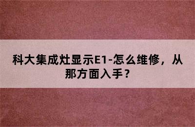 科大集成灶显示E1-怎么维修，从那方面入手？