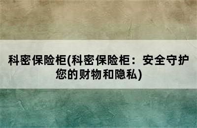 科密保险柜(科密保险柜：安全守护您的财物和隐私)